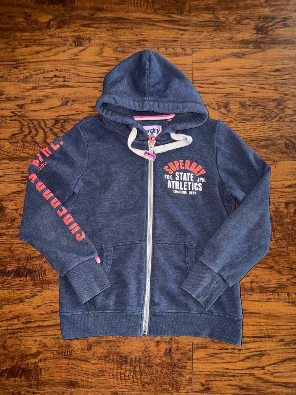 Superdry State Athletics Track and Field Full Zip Hoodie Navy Blue